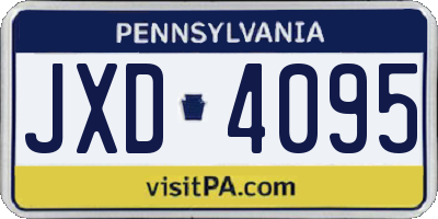 PA license plate JXD4095
