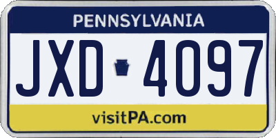 PA license plate JXD4097