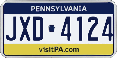 PA license plate JXD4124