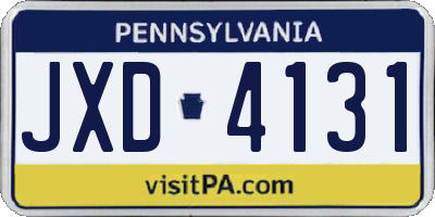 PA license plate JXD4131