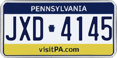 PA license plate JXD4145