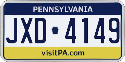 PA license plate JXD4149