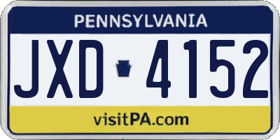 PA license plate JXD4152