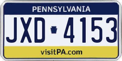 PA license plate JXD4153