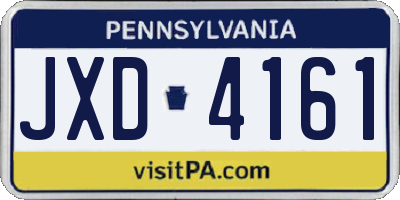 PA license plate JXD4161