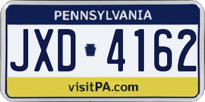 PA license plate JXD4162