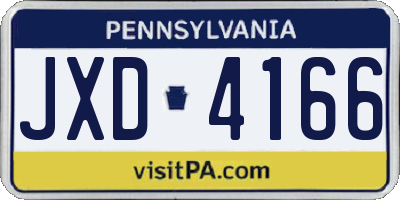 PA license plate JXD4166