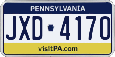 PA license plate JXD4170