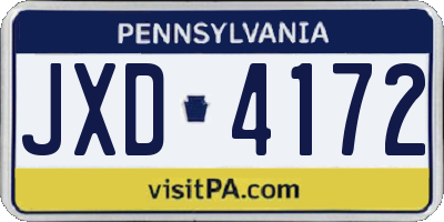 PA license plate JXD4172