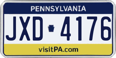 PA license plate JXD4176