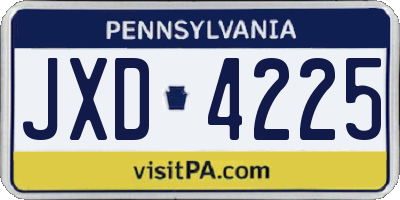 PA license plate JXD4225