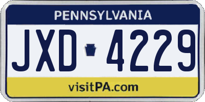 PA license plate JXD4229