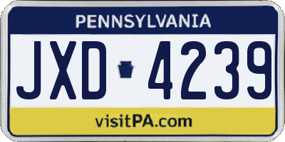 PA license plate JXD4239