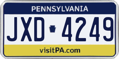 PA license plate JXD4249