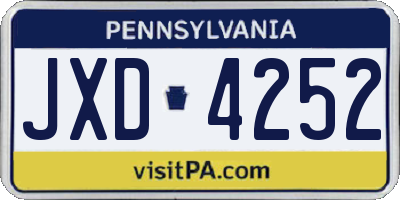 PA license plate JXD4252