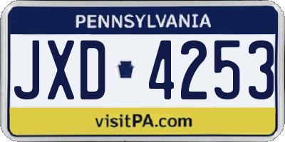 PA license plate JXD4253