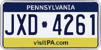 PA license plate JXD4261