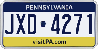 PA license plate JXD4271