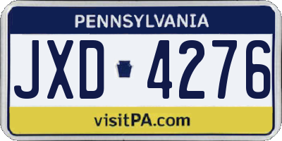 PA license plate JXD4276