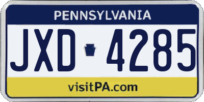 PA license plate JXD4285