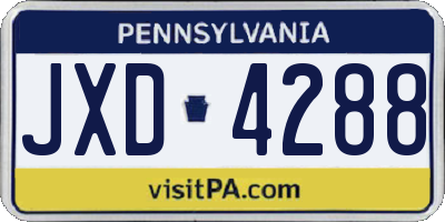 PA license plate JXD4288