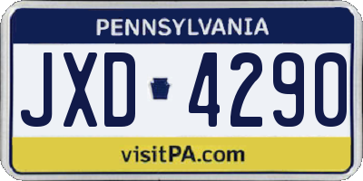 PA license plate JXD4290