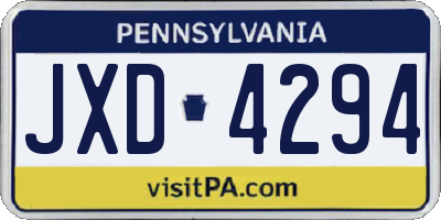PA license plate JXD4294