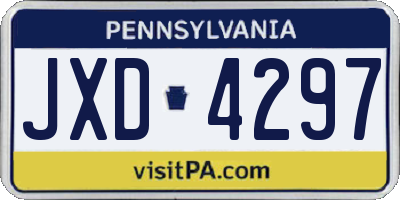 PA license plate JXD4297