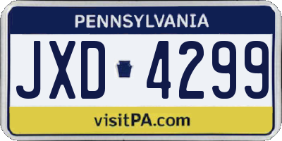 PA license plate JXD4299