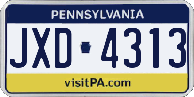 PA license plate JXD4313