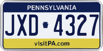 PA license plate JXD4327