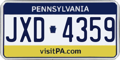 PA license plate JXD4359