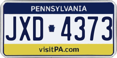 PA license plate JXD4373
