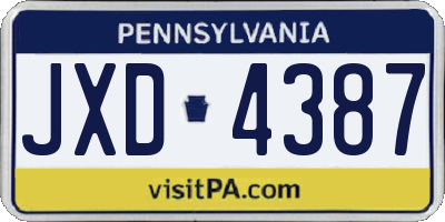 PA license plate JXD4387
