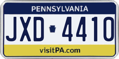 PA license plate JXD4410