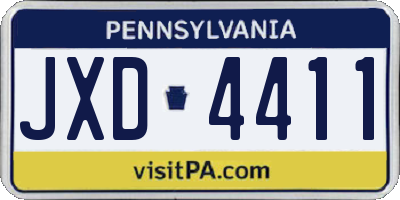 PA license plate JXD4411