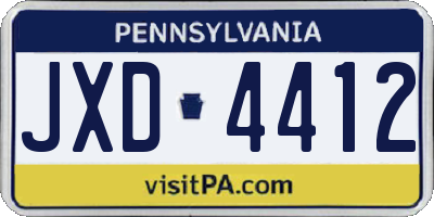 PA license plate JXD4412