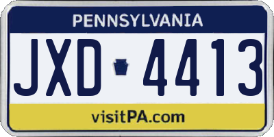 PA license plate JXD4413