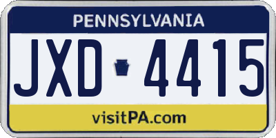PA license plate JXD4415