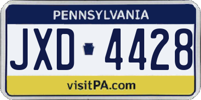 PA license plate JXD4428