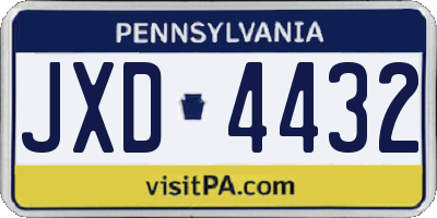PA license plate JXD4432
