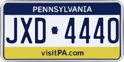 PA license plate JXD4440