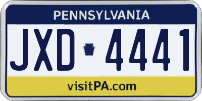 PA license plate JXD4441