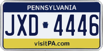 PA license plate JXD4446
