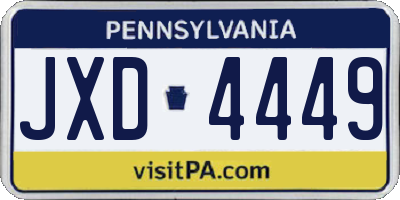 PA license plate JXD4449