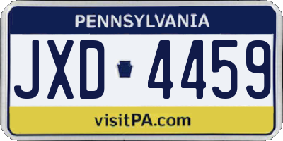 PA license plate JXD4459