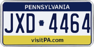 PA license plate JXD4464