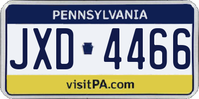 PA license plate JXD4466