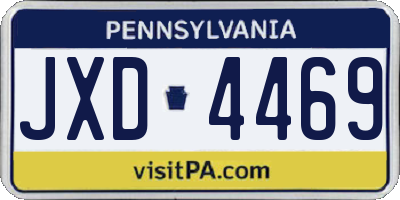 PA license plate JXD4469