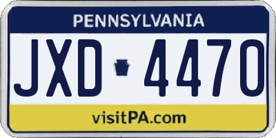 PA license plate JXD4470